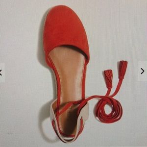 Sling back lace up espadrilles